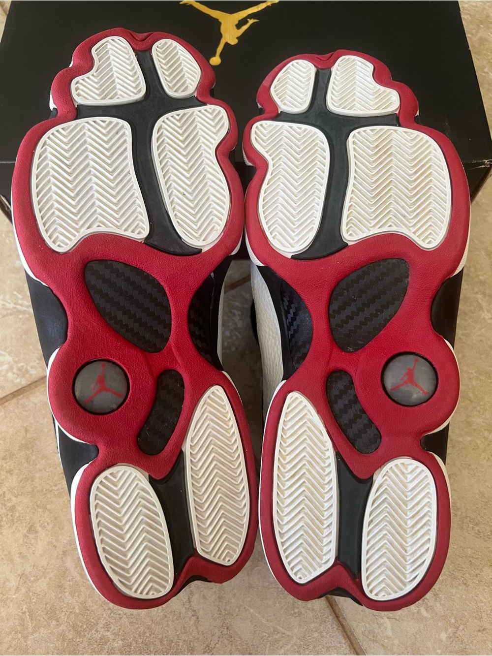 Jordan 6 Ring Shoes - White/Black/Gym Red - Picture 3 of 6